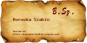 Boroska Szabin névjegykártya